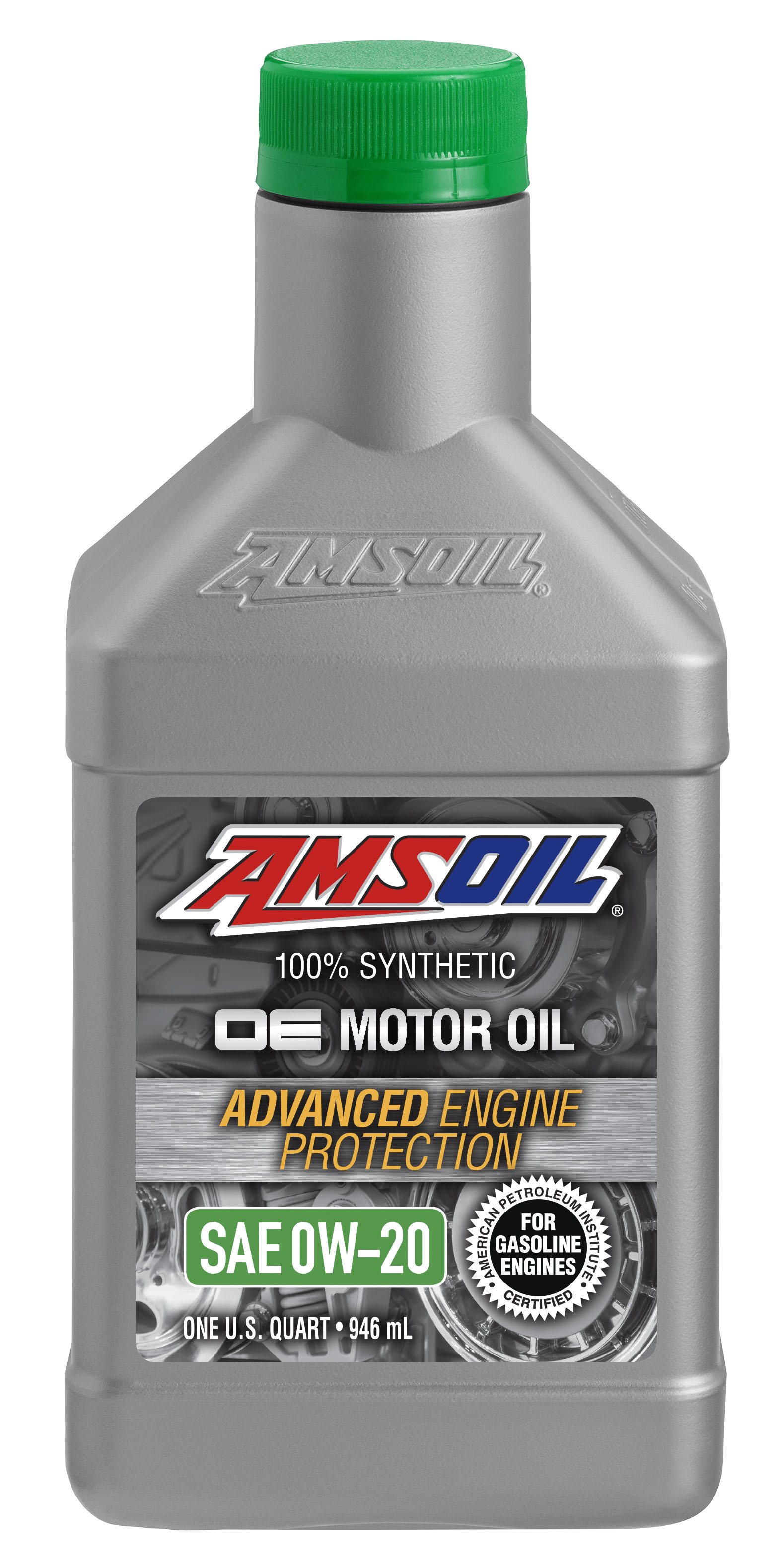 Photo of one quart of AMSOIL OE Series synthetic motor oil. AMSOIL oil change McAllen